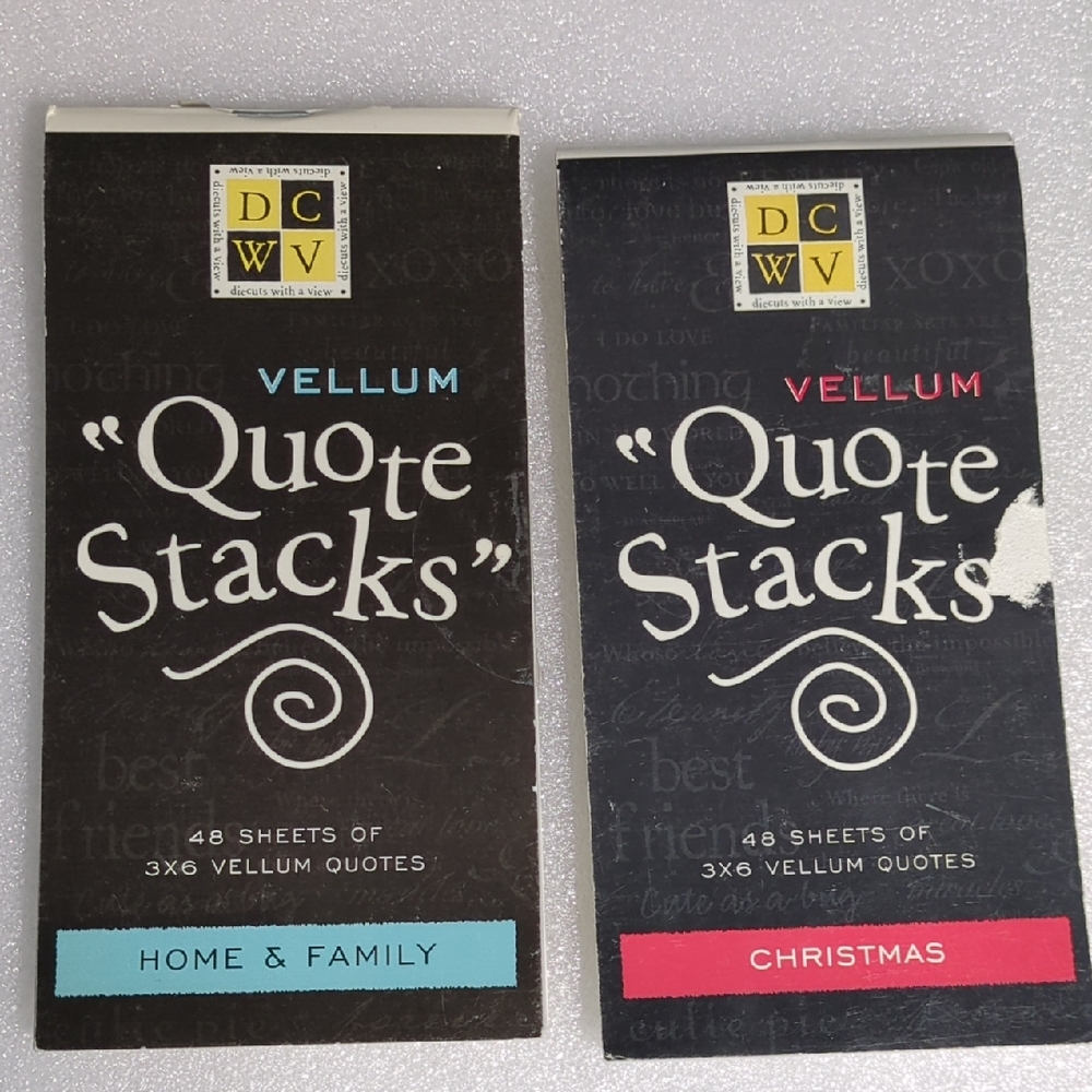 🩵2/$10🩵DCWV Vellum Quote Stacks Set - Home & Family And Christmas